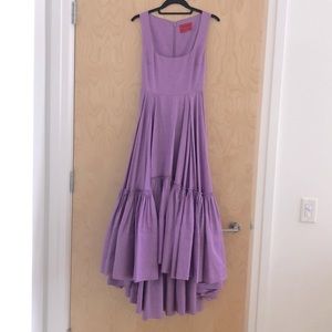 Solace London linen/silk blend dress, dark lilac